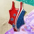 thumbnail image 6 of Grblisyd 4th of July Girls Swimsuit American Flag Quick Dry Swimwear Red White and Blue Crew Neck Beach Patriotic Bathing Suit, 6 of 6