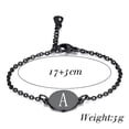 thumbnail image 2 of PAURO Initial Oval Bracelets for Women Name Letter K Alphabet M Black Stainless Steel Personalized Statement Simple Elegant Jewelry Black Letter N, 2 of 3