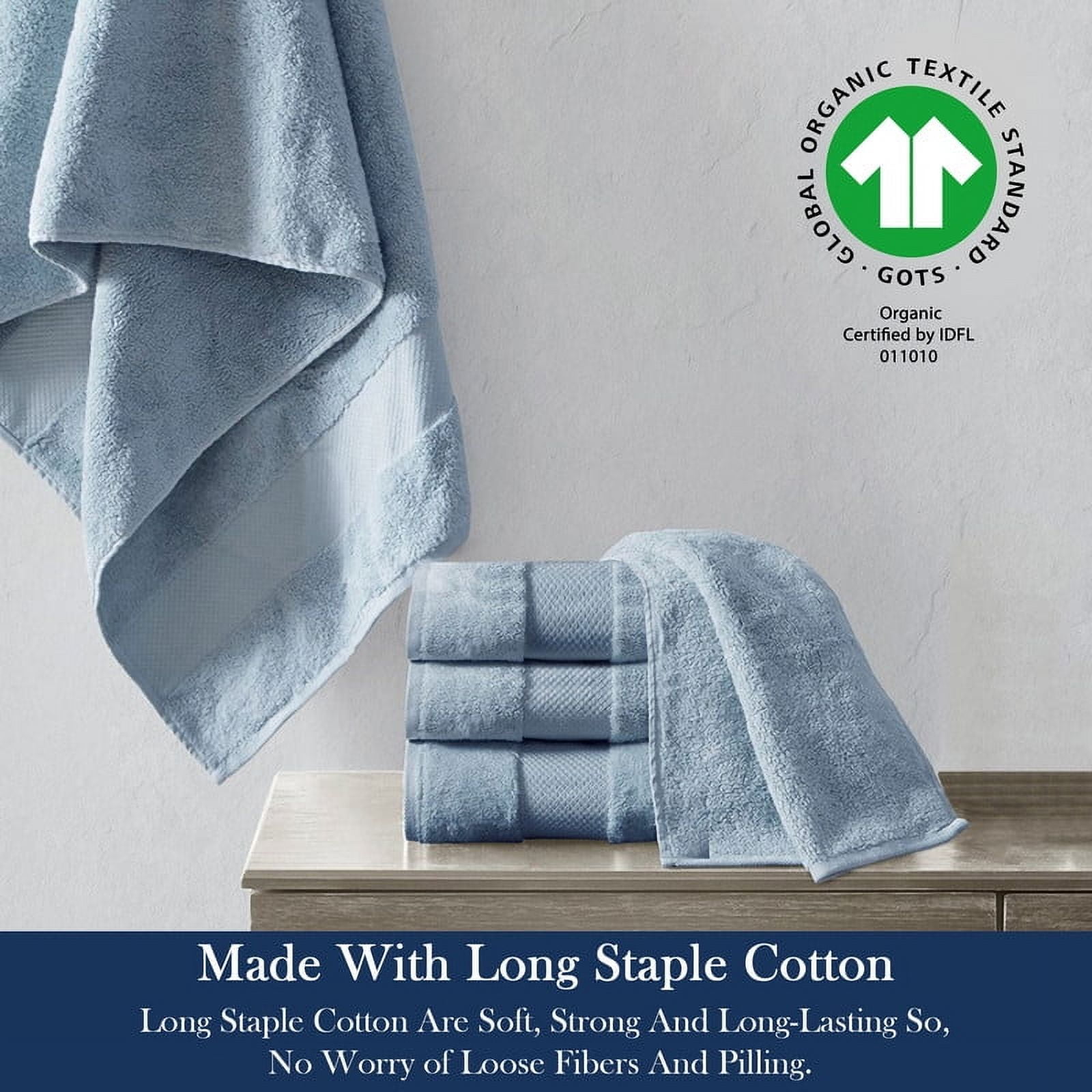 Delara Organic Cotton Bath Towel Pack of 4, GOTS & OEKO-TEX Certified, Premium Hotel Quality Towels, 650 GSM, Soft, Quick Dry & Ultra-Absorbent
