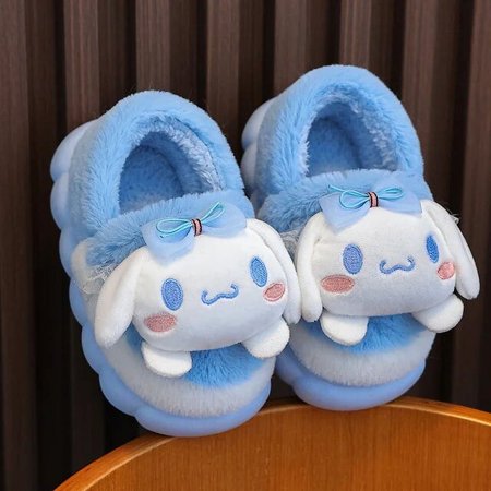 

Sanrio Parent-child Cotton Slippers Pochacco Kurome Cinnamoroll Autumn and Winter Home Warm Fur Shoes Winter Baby Fur Slipper