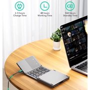 Slim Foldable Wireless Keyboard Compatible with Yezz Andy A4 with TOUCHPAD Mouse Fully Universal providing 48H Use, 560 Days Standby, Portable, Compact, Tri-Fold, Rechargeable!