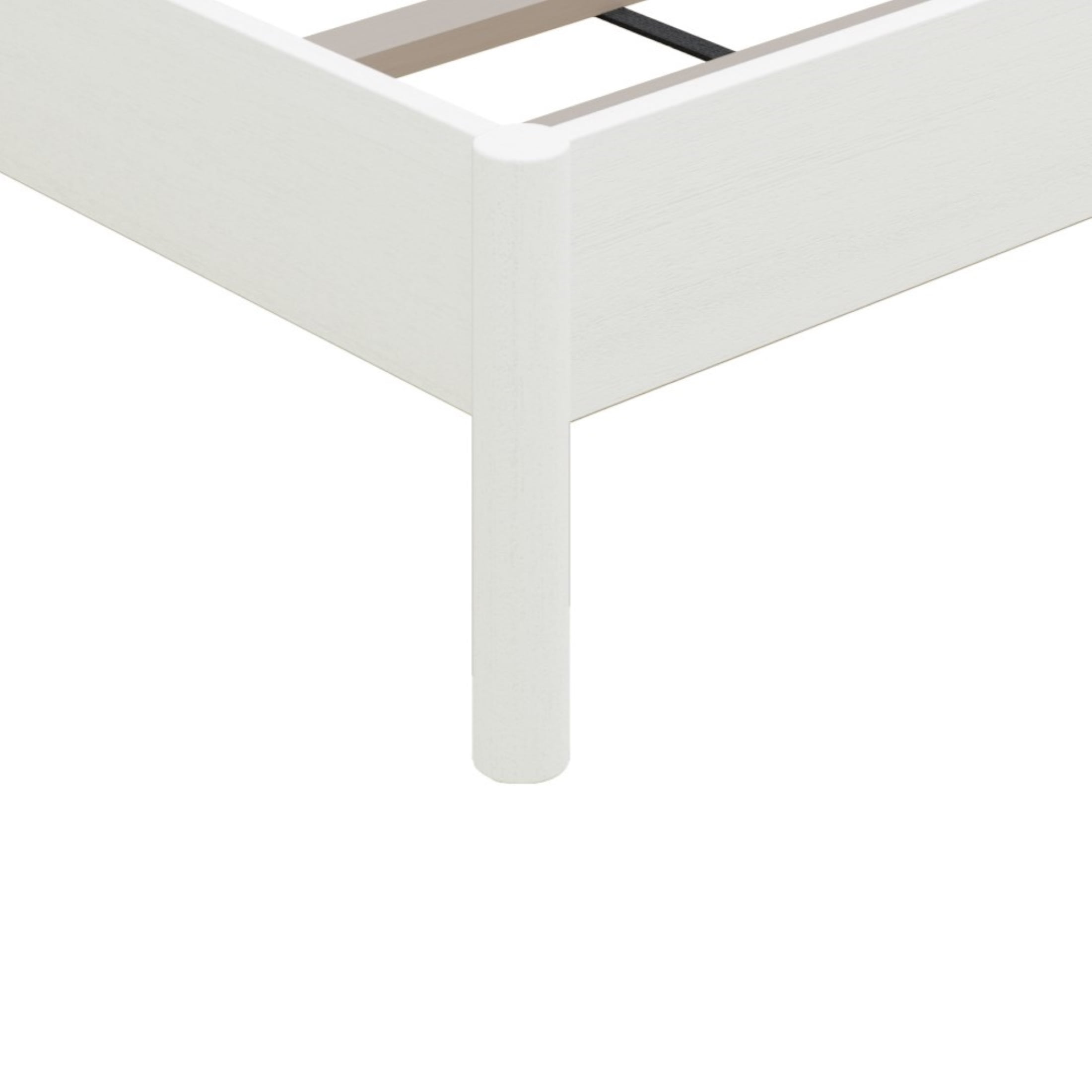 Castle Place Rattan Full Wooden Platform Bed, White