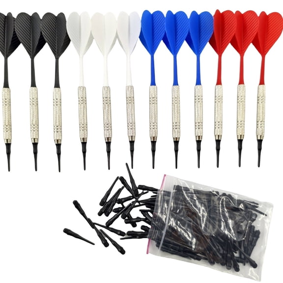 BESTSKY 48 Pcs Plastic Tip Darts, Soft Tip Darts Set with Flights, Premium Darts for Electronic Dartboard