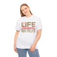 thumbnail image 3 of DJH Apparel | Life Happens, God Helps Christian Unisex Cotton T-shirt, 3 of 8