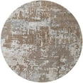 thumbnail image 1 of Ahgly Tapis d'Intérieur Rond Moderne Mi-Siècle Argent Rose Oriental, 6 Pieds Rond, 1 of 6