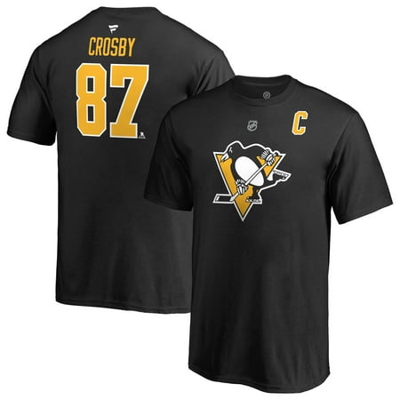 Sidney Crosby Pittsburgh Penguins Fanatics Branded Youth Authentic Stack Player Name & Number T-Shirt -