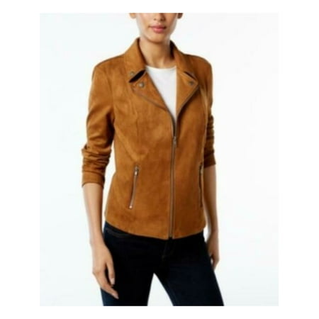 STYLE & COMPANY Womens Brown Pocketed Zippered Zip Up Jacket Petites PM