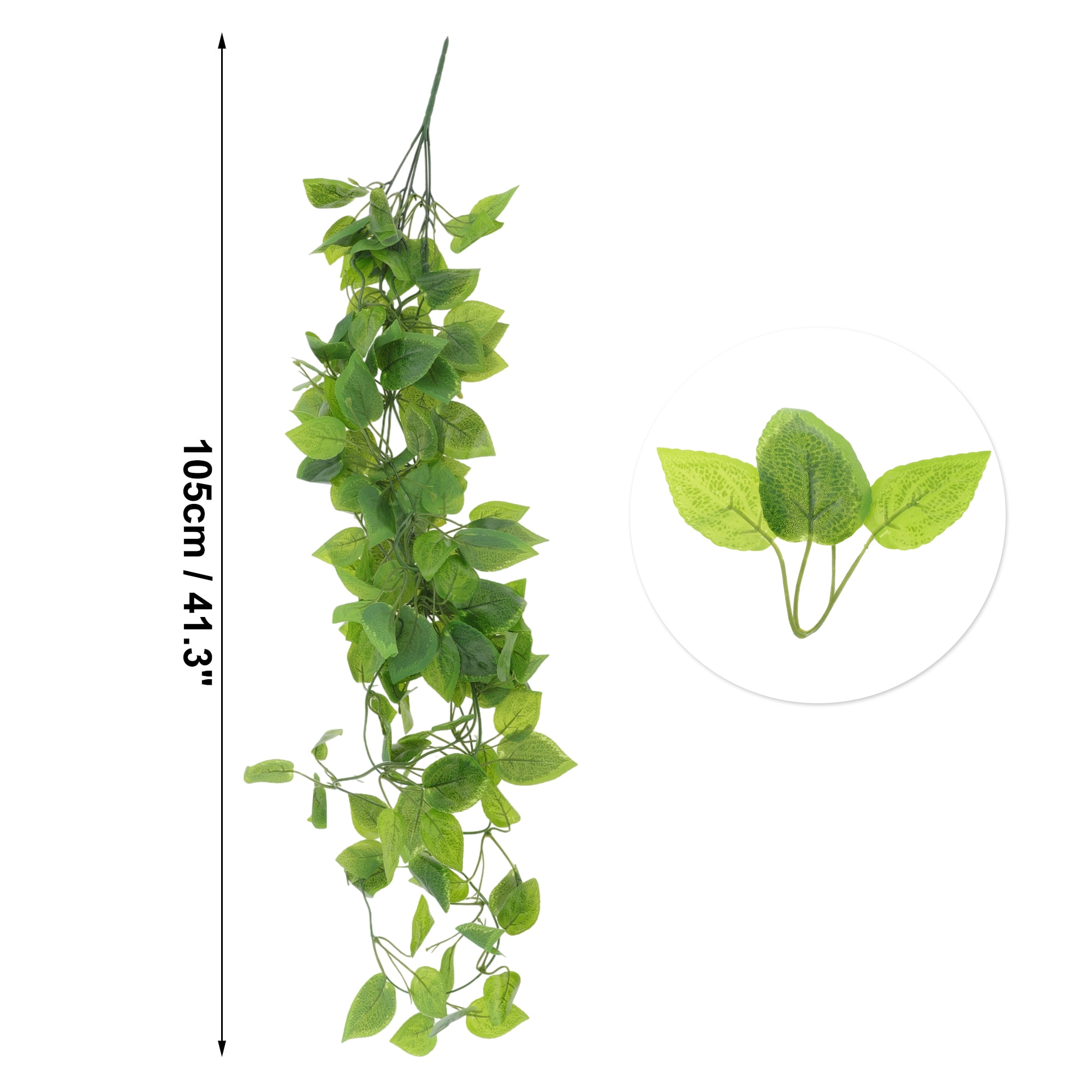 Unique Bargains 2pcs Fake Vines 41.34" Plastic Greenery Artificial Plants