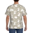 thumbnail image 3 of Bixox Men's Rabbit And Flower Printed Short Sleeve Skinny Athletic T-Shirt, 3 of 6