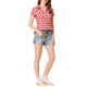 thumbnail image 2 of Camisas de cuadros para mujer INSPIRE CHIC con cuello de punta y botones, 2XL, rojo y blanco, 2 of 7