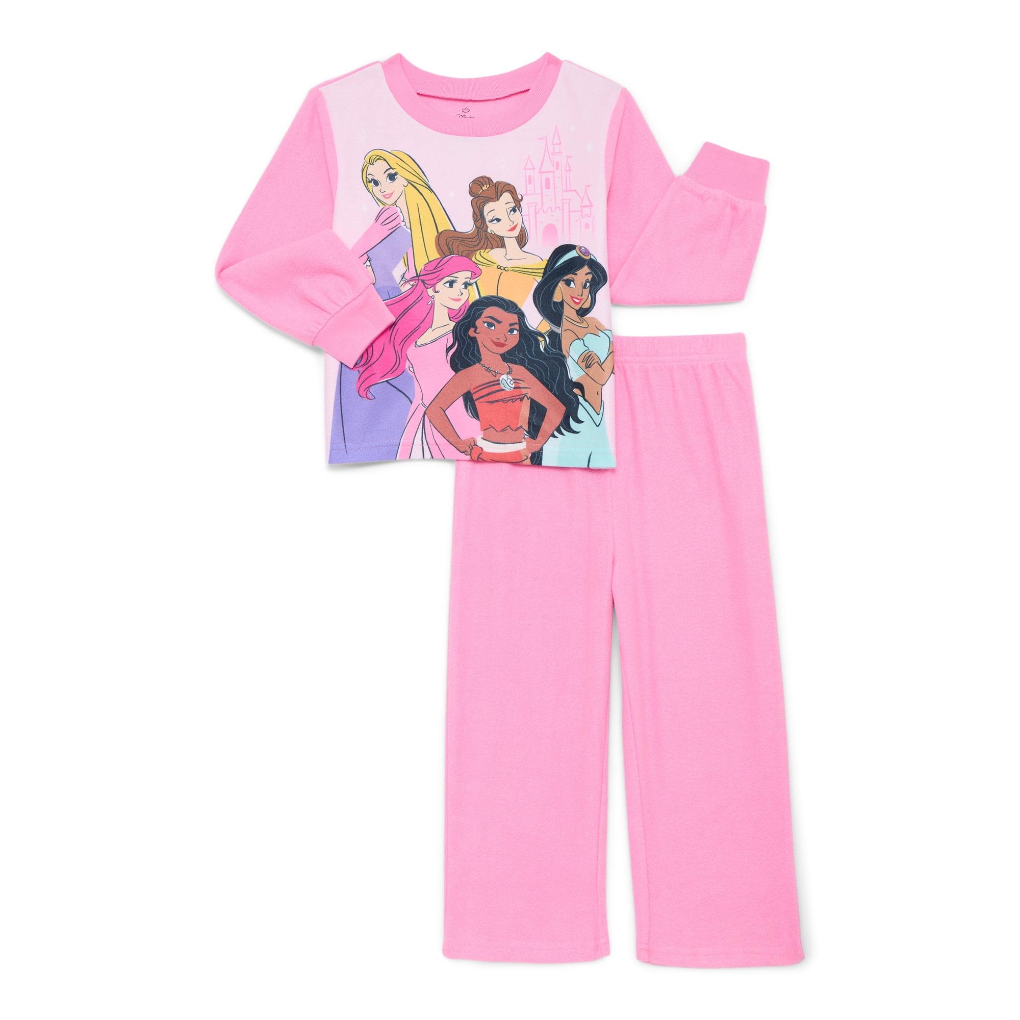 Disney Princess Toddler Girls Long Sleeve Top and Pants Pajama Set, 2-Piece, Sizes 12M-5T