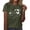 Army Green, variant on Women Graphic Round Neck Short Sleeve T-Shirt Vintage Humor Music Notes Butterflies Casual Basic Comfy Loose Summer Top, White L