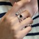 thumbnail image 2 of Anillo de múltiples líneas de ágata negra ENTASSER plata esterlina S925 abierto geométrico, 2 of 5