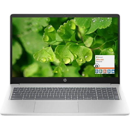 HP 15.6 HD Laptop Computer, Intel Quad-Core Pentium N200 (Beat i5-8250U), 16GB RAM, 128GB SSD, WiFi, Webcam, Fast Charge, 1 Year Microsoft Office 365, Win 11, Silver