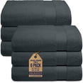 thumbnail image 1 of Canadian Linen Imperial Medium Bath Towels Set, 24”x48” 6 Pack Lightweight Quick Dry Soft Absorbent Cotton Towel for Home, Hospitality, Gym, Dark Grey, 1 of 9