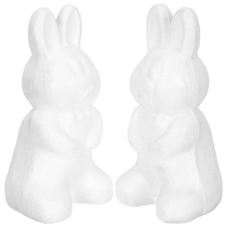 

White Rabbit 2Pcs Rabbit Shape Modelling Models Foams Bunny Models DIY Toys for Easter Party