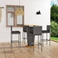 thumbnail image 1 of vidaXL 5 Piece Garden Bar Set with Cushions Poly Rattan Grey, 1 of 5