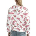thumbnail image 7 of Fotbe Watermelon Pattern Womens Long Sleeve Hoodie, Pullover Hooded Sweatshirt, Kangaroo Pocket Hoodie with Eye-catching Drawstrings-XX-Large, 7 of 7
