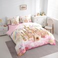 thumbnail image 3 of Manfei Girls Castle Twin Bedding Sets 7pcs, Cute Rainbow Flower Bedding Comforter Set, Chic Butterfly Sheet Sets, Princess Pink Room Decor, 3 of 8