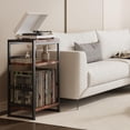 thumbnail image 2 of Record Player Stand with Album Storage - Rustic End Table for Living Room, 2 of 7