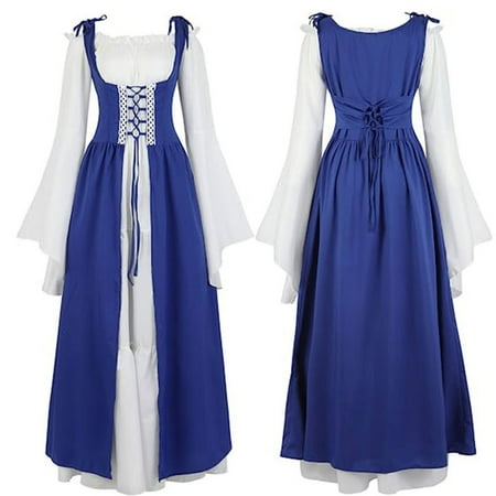 

Feastival Gifts! YOHOME Womens Bandage Corset Middeleeuwse Vintage Party Club Elegante Dress Royal Blue S
