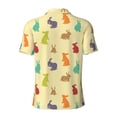 thumbnail image 4 of Rocae Colorful Rabbit for Men's Short Sleeve Polo Shirt, Quick Drying Performance Moisture Wicking Sports Men's Golf Shirt X-Large, 4 of 9