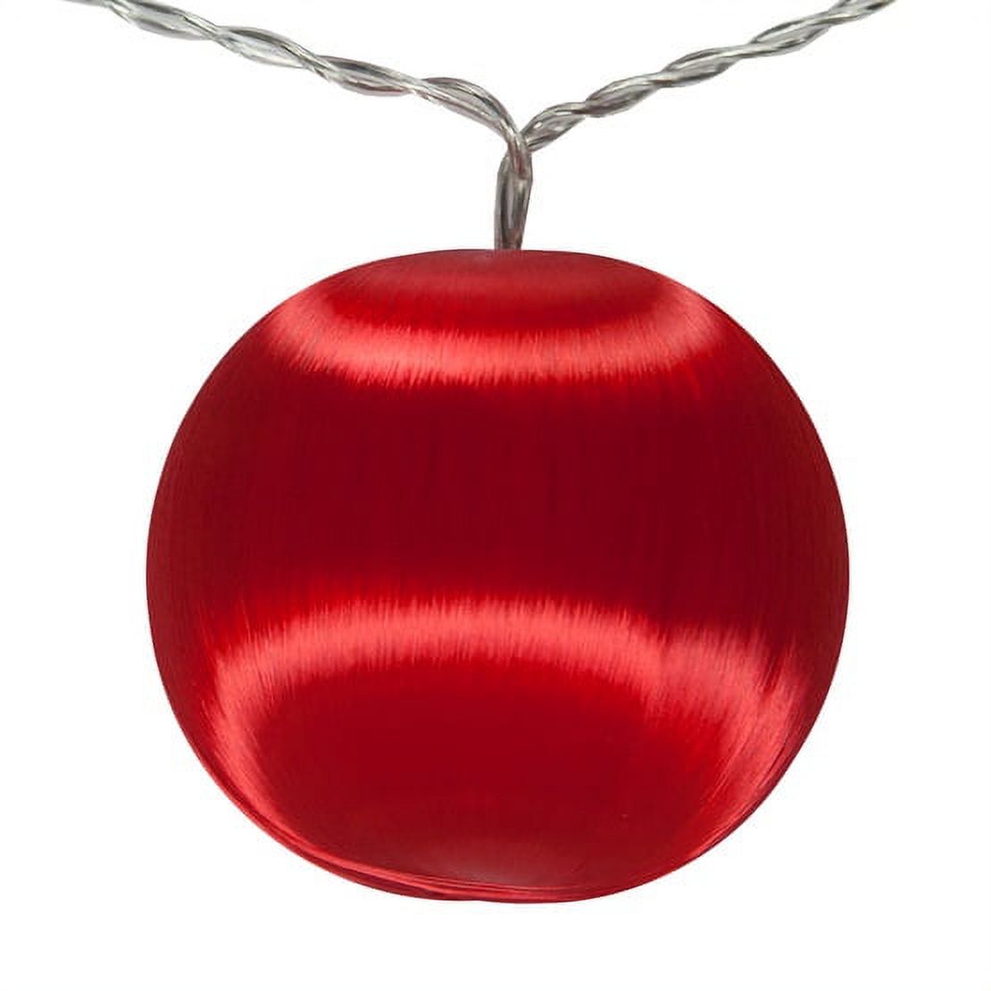 Satin Ball Ornament Lights, Battery Operated, Festive Holiday Christmas Ornament String Lights, 10 LED Lights - image 2 of 3