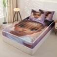 thumbnail image 2 of Castle Fairy Dreamy Black Girl Zipper Full Size Comforter Sets with Fitted Sheet and 2 Pillowcases,Star Crown Zipper Bedding Set,Purple,Pink Reversible,4pcs, 2 of 6