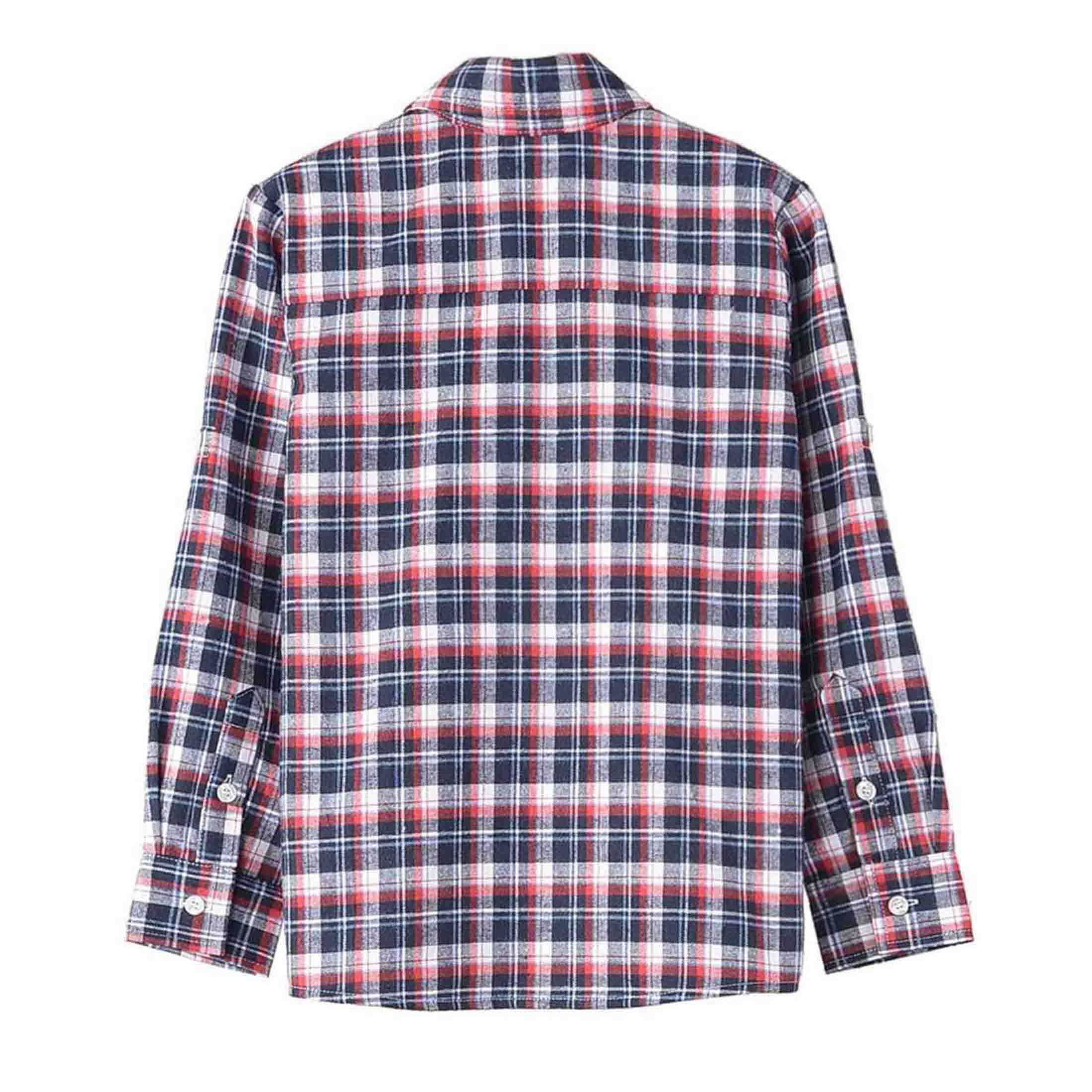 Bienzoe Boys Flannel Button Down Long Sleeve Plaid Shirt