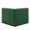 thumbnail image 4 of Modular Sofa Corner Chair, Black Green, Velvet, French Living Lounge Cafe Lobby Hospitality Restaurant, Modern Contemporary Boutique HB33754, 4 of 6