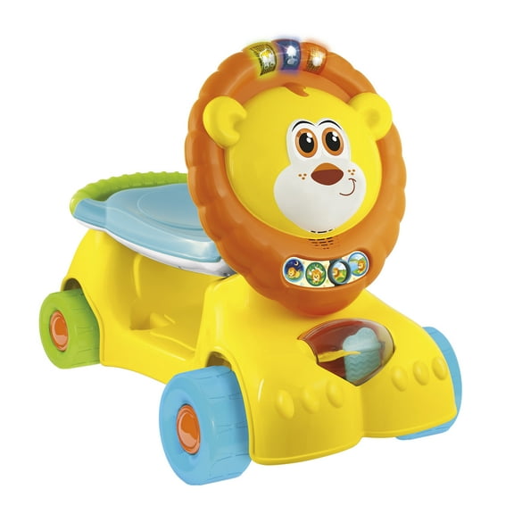 Winfun: 3-In-1 Grow-With-Me Lion Scooter - Lights & Sounds, 3 Modes: Walker - Scooter - Foot-To-Floor Ride On, Developmental Toy, Toddlers Ages 12mo 