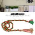 thumbnail image 4 of Christmas Wood Tassel Bead Garland Grass Tree and Hemp Rope Ornaments Indoor Outdoor Home Party Festival Decor (Three Size) Red and Green, 4 of 9