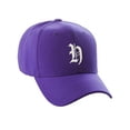 thumbnail image 3 of Daxton Structured Baseball Hat Cap Curved Visor Old English Font Alphabet A to Z, Purple Hat White H, 3 of 4