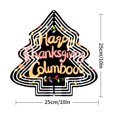 thumbnail image 2 of Metal Hanging Christmas Tree Wind Spinner - Festive Design with Colorful Lights & Cursive ' Happy Thanksgiving ' Text for Garden Decor, 2 of 7