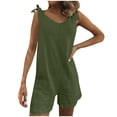 thumbnail image 2 of Styesk Shorts pour Femmes Mode Été Solide Poche Décontractée Combinaison Sans Manches, 2 of 7
