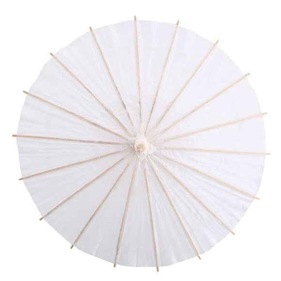 Herwey Blanc Couleur Papier Décoratif Parasol Mariage Fête Décoration Photo Cosplay Prop, Parapluie en Papier, Parapluie en Papier de Mariage