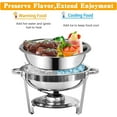 thumbnail image 5 of PRIJESSE Chafing Dish Buffet Set, 5Qt 2-Pack Stainless Steel Round Catering Warmer Set for Breakfast,Party, 5 of 5