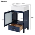 thumbnail image 3 of 20-Inch Bathroom Vanity with Sink, Freestanding Single Basin Vanity Set with One Drawers and Ample Storage, Wooden Bathroom Cabinet with Ceramic Basin for Small Bathroom, 3 of 7