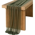 thumbnail image 1 of HWZWT 14ft Emerald Green Sheer Chiffon Table Runner for Wedding Reception Rustic Boho Wedding Party Bridal Shower Sage Table Cloth Decoration Emerald Green 168 Inch 30 Inch, 1 of 5