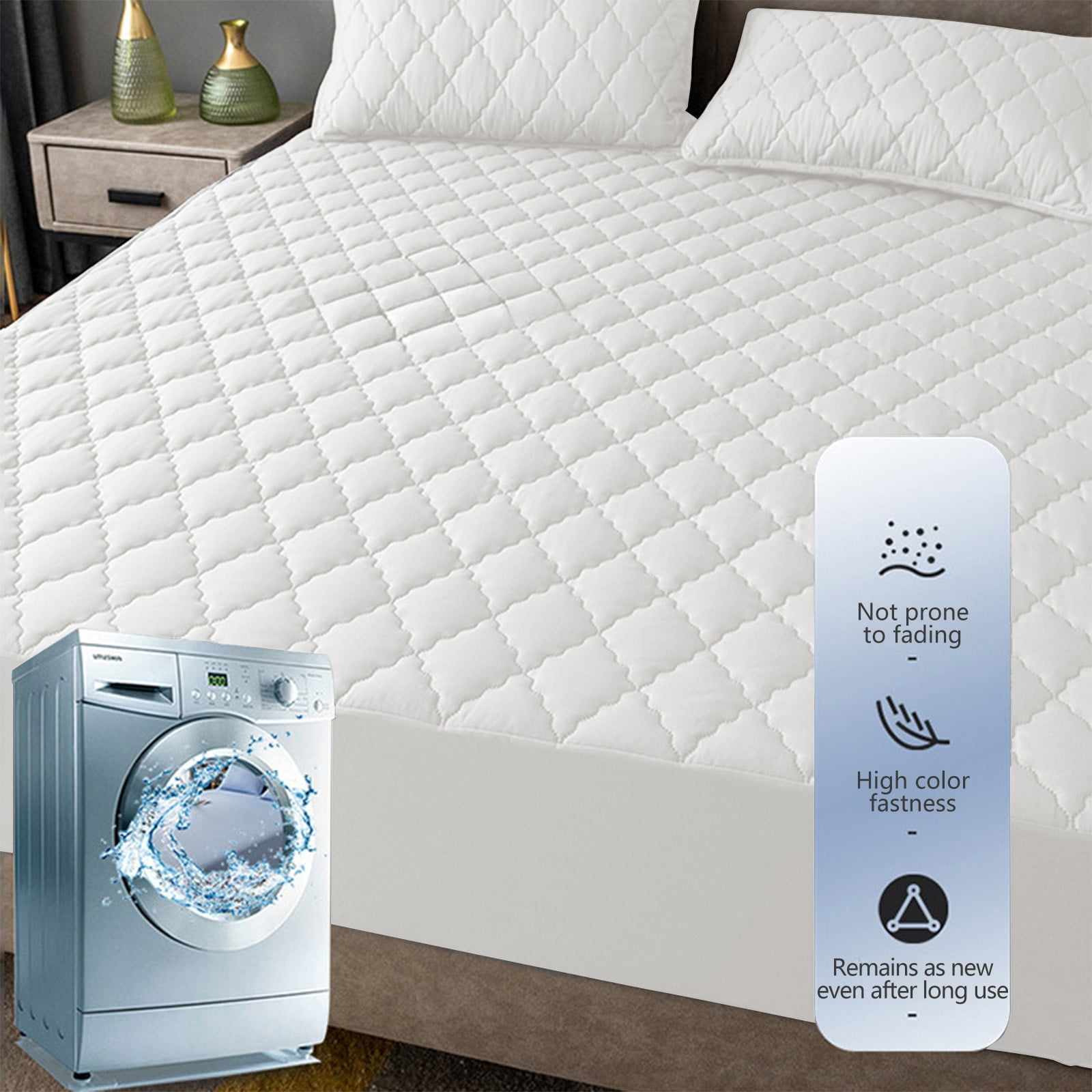 Splashproof Mattress Protector Laminated Bed Cover, Dust Proof Breathable Hypoallergenic Easy Clean Diaper Sheet Mattress Encasement, Bedroom Home Bedding Guest Room Hotel Bed Hat Essentials