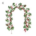 thumbnail image 2 of Attractive Artificial Rattan Convenient Faux Silk Flower Decorative Red Fruit Hanging Vine for Christmas, 2 of 8