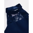 thumbnail image 5 of iEFiEL Kids Girls Casual Chiffon Floral Lace Romper Halter Sleeveless Wide Leg Jumpsuit for Dance Pageant Gown A Navy Blue 6, 5 of 7