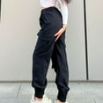 thumbnail image 4 of Womens Cargo Denim Pants Baggy High Waisted Loose Casual Pants Jean Stretch Pants with Pockets, 4 of 7