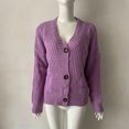 thumbnail image 6 of GEWSEY Womens Open Front Cardigan Sweaters Casual Cable Knit Long Sleeve Button Down Chunky Loose Fall Sweater (Purple, XL), 6 of 9
