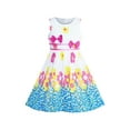 thumbnail image 1 of Girls Dress Flower Purple Bow Tie Summer Sundress 6 Years, 1 of 6