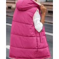 thumbnail image 5 of FreshPretty Fall Long Puffer Vest Women Sleeveless Hooded Reversible Fleece Sherpa Jacket Zip Up Winter Coat Outerwear Vests, 5 of 5
