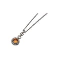 thumbnail image 2 of Shey Couture Sterling Silver Gold-tone Flash Gold-plated 18 Inch Antiqued Round Bezel Citrine Necklace QTC29, 2 of 5