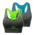 thumbnail image 1 of FAIWAD 2 Pack Racerback Sports Bras for Women Medium Support Padded Bralettes Wireless Workout Crop Tank Tops, 1 of 8