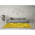 thumbnail image 3 of Ahgly Company Indoor Round Patchwork Yellow Transitional Area Rugs, 3' Round, 3 of 4