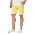 thumbnail image 4 of INSPIRE CHIC Men's Summer Solid Color Slim Fit Flat Front Walk Chino Shorts 28 Yellow, 4 of 7